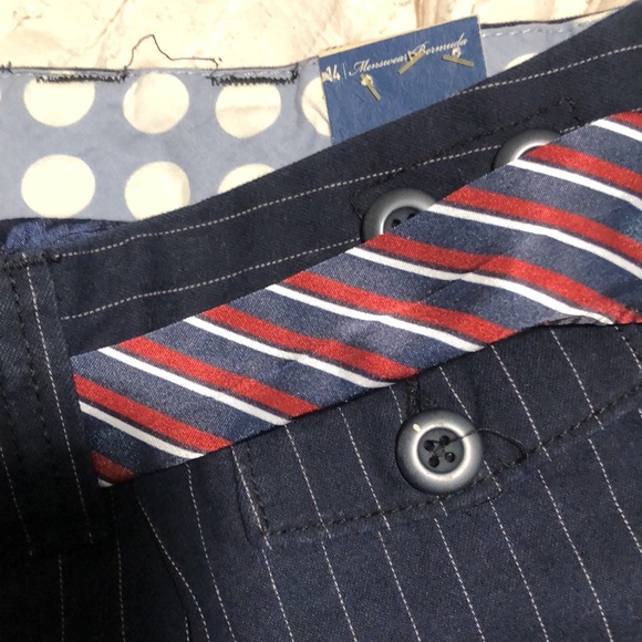 🚨B2G1 New AMERICAN EAGLE OUTFITTERS Blue Off White Pin Striped Shorts - Picture 3 of 7